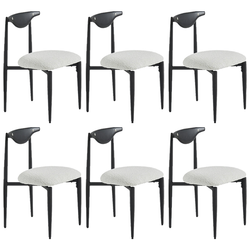 Industrial Style Armless Dining Chairs Solid Wood Open Back Chairs for Bedroom