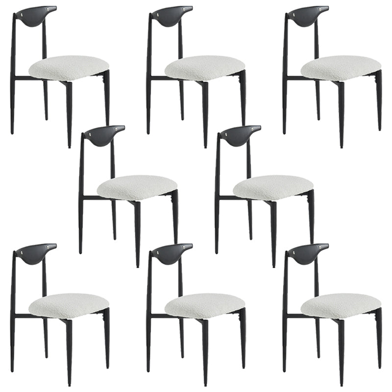Industrial Style Armless Dining Chairs Solid Wood Open Back Chairs for Bedroom