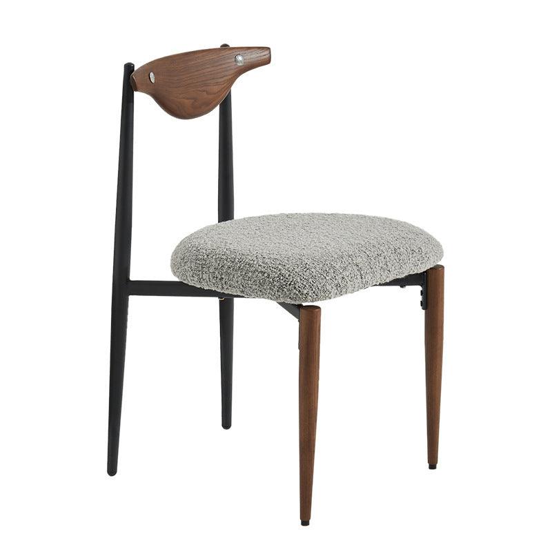 Industrial Style Armless Dining Chairs Solid Wood Open Back Chairs for Bedroom