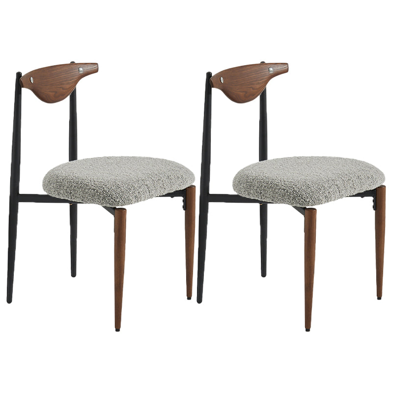 Industrial Style Armless Dining Chairs Solid Wood Open Back Chairs for Bedroom