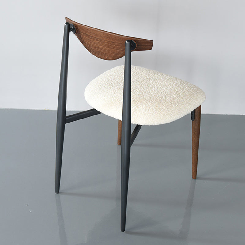 Industrial Style Armless Dining Chairs Solid Wood Open Back Chairs for Bedroom
