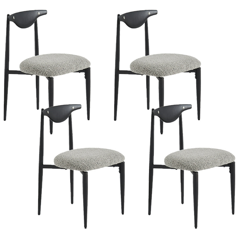 Industrial Style Armless Dining Chairs Solid Wood Open Back Chairs for Bedroom