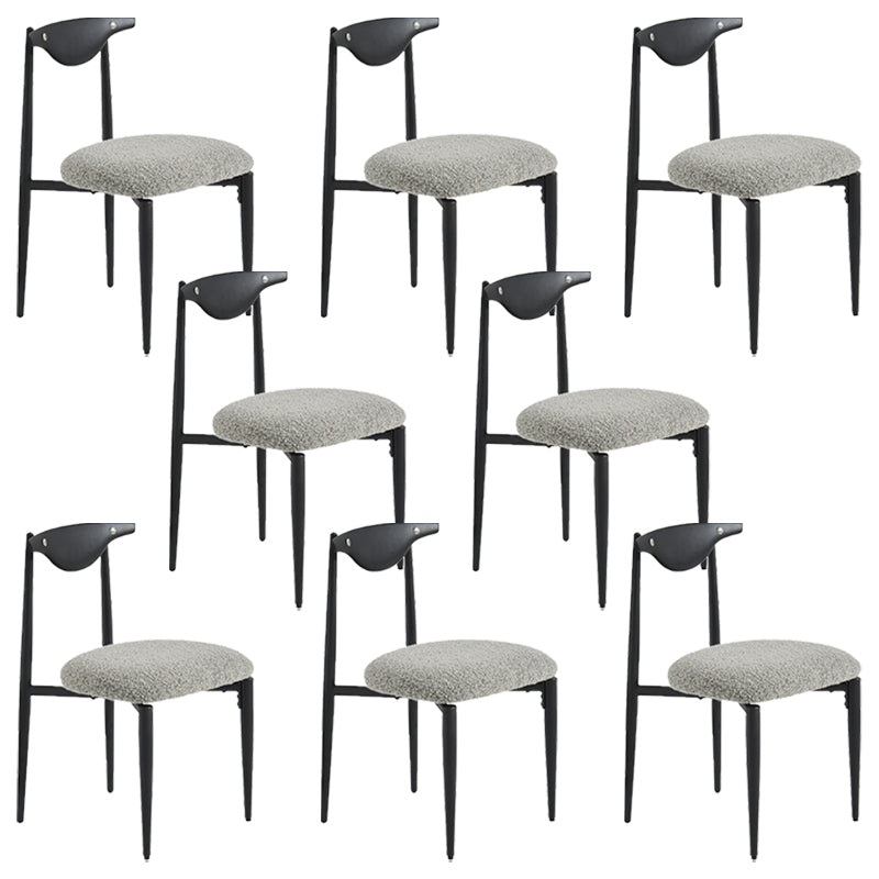 Industrial Style Armless Dining Chairs Solid Wood Open Back Chairs for Bedroom