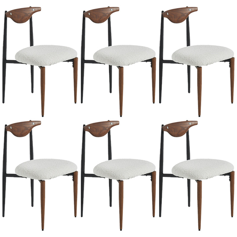 Industrial Style Armless Dining Chairs Solid Wood Open Back Chairs for Bedroom