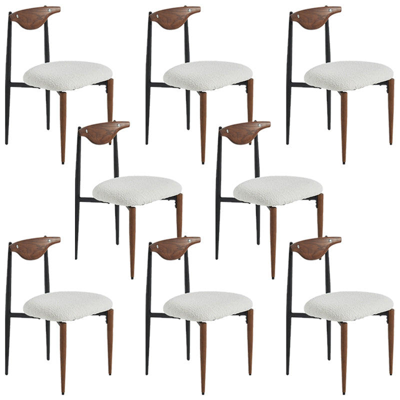 Industrial Style Armless Dining Chairs Solid Wood Open Back Chairs for Bedroom