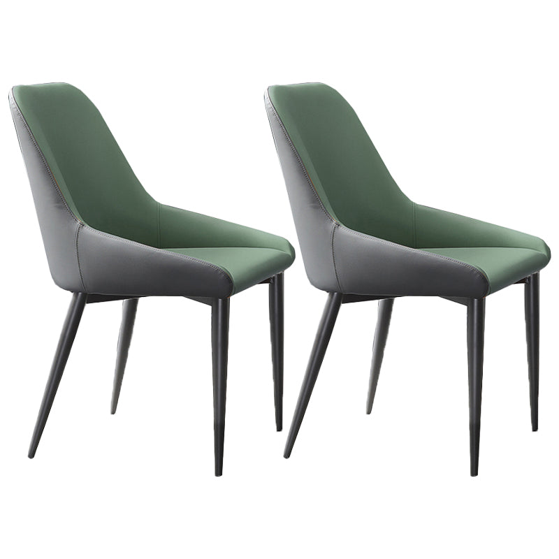 Industrial Style Arm Chair Faux Leather Parsons Chairs for Bedroom
