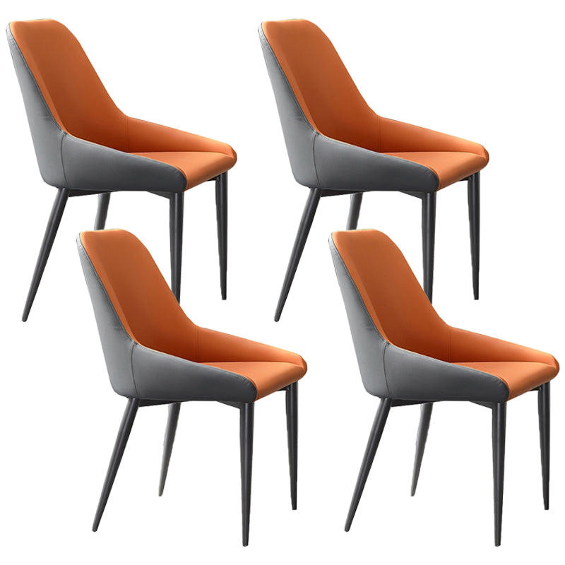 Industrial Style Arm Chair Faux Leather Parsons Chairs for Bedroom