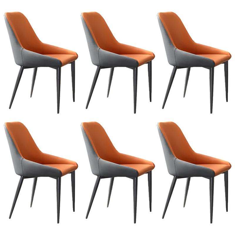Industrial Style Arm Chair Faux Leather Parsons Chairs for Bedroom