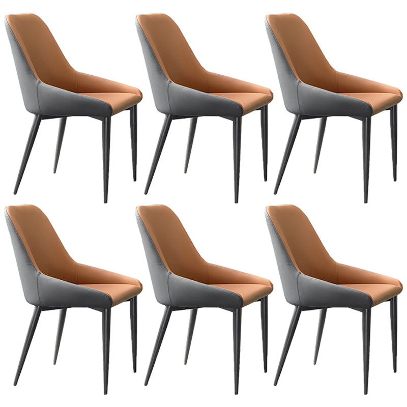 Industrial Style Arm Chair Faux Leather Parsons Chairs for Bedroom