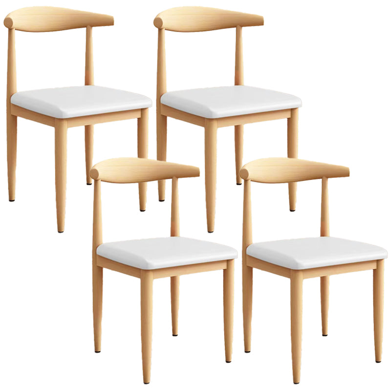 Modern Kitchen Dining Chairs Open Back Dining Chair with Metal Base