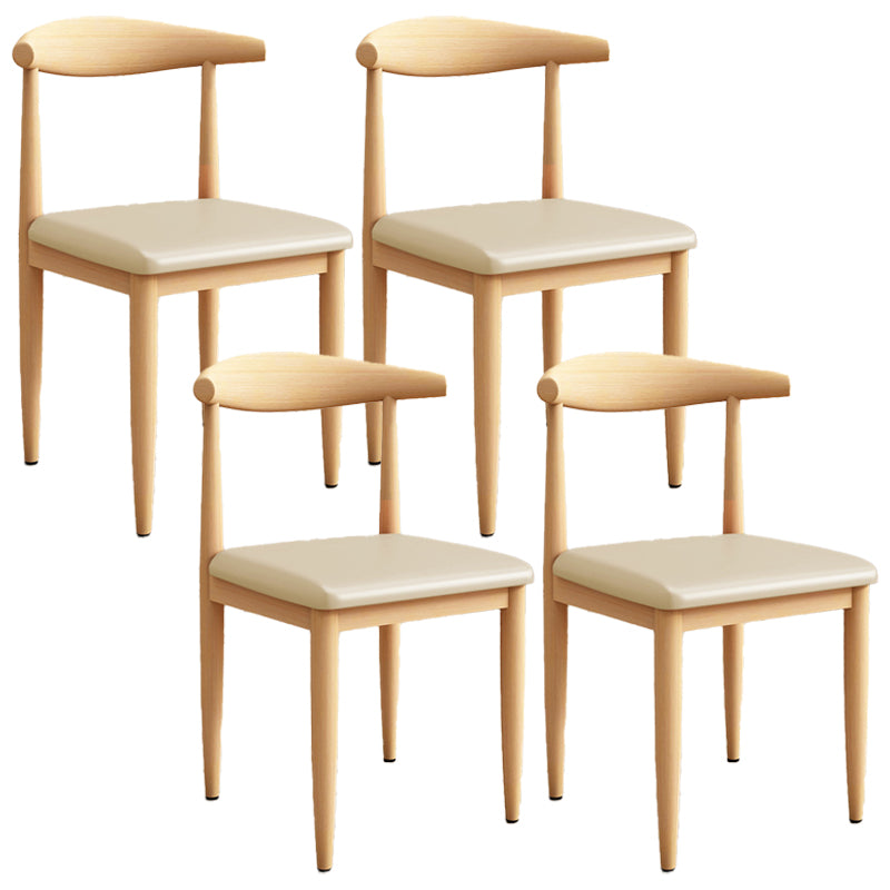 Modern Kitchen Dining Chairs Open Back Dining Chair with Metal Base