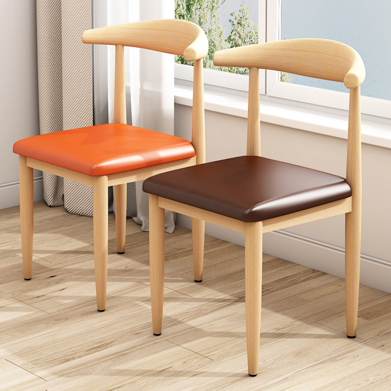 Modern Kitchen Dining Chairs Open Back Dining Chair with Metal Base