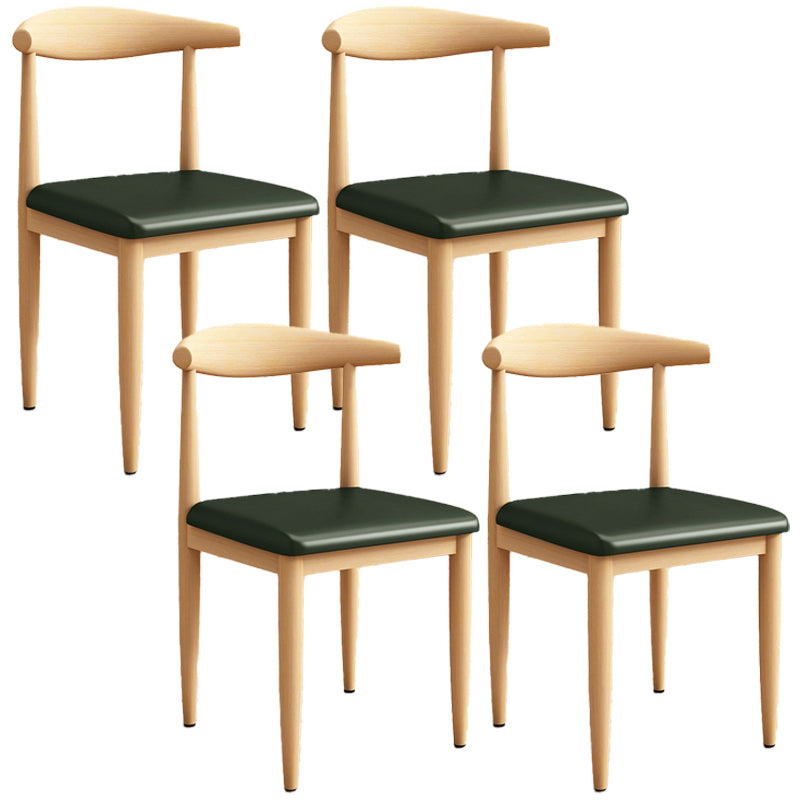 Modern Kitchen Dining Chairs Open Back Dining Chair with Metal Base
