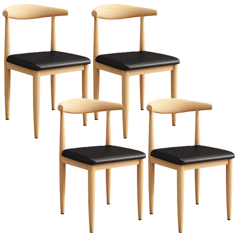 Modern Kitchen Dining Chairs Open Back Dining Chair with Metal Base