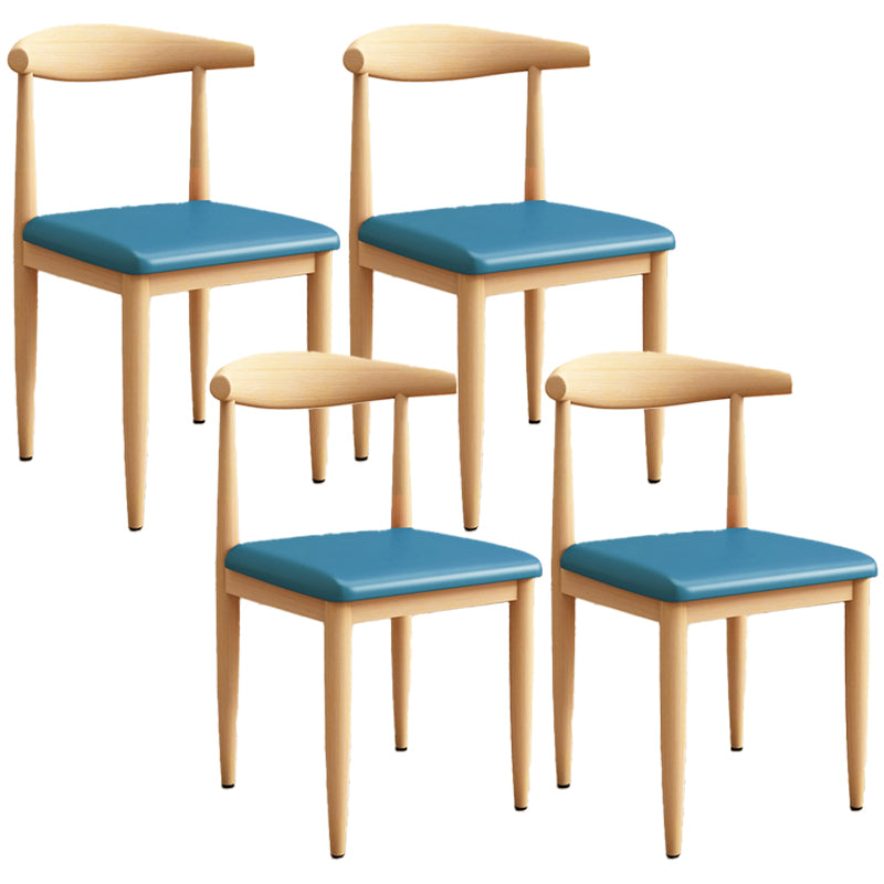 Modern Kitchen Dining Chairs Open Back Dining Chair with Metal Base