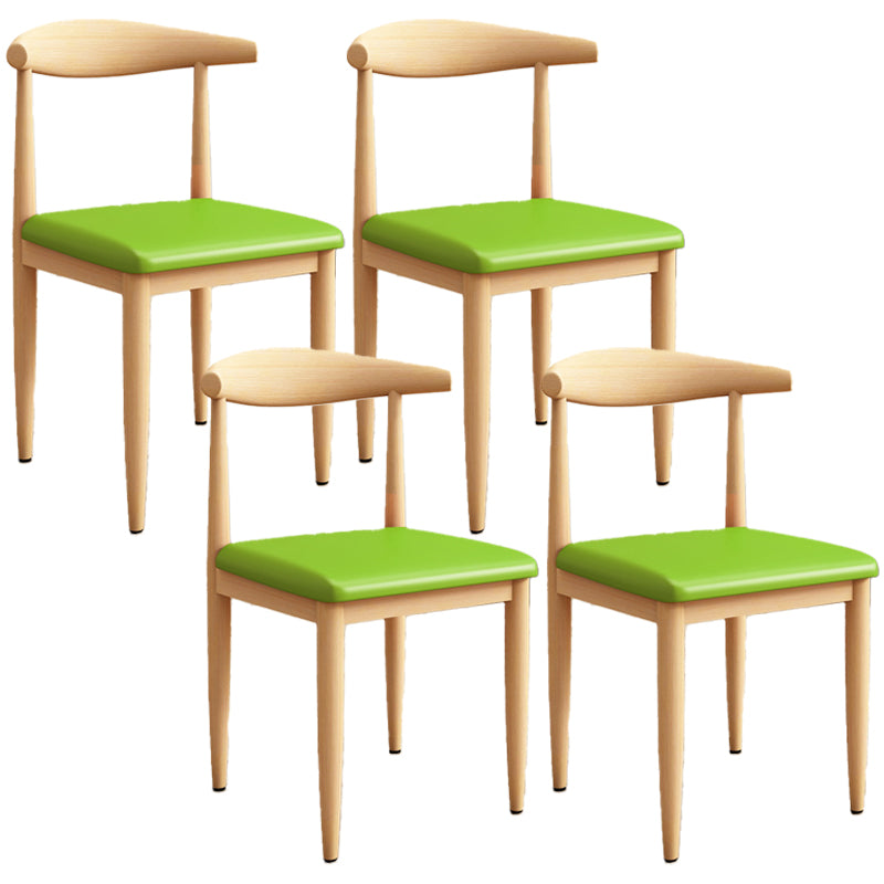 Modern Kitchen Dining Chairs Open Back Dining Chair with Metal Base