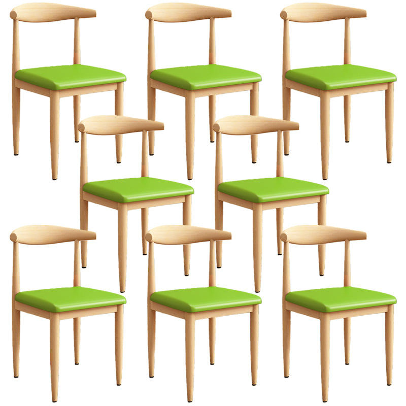 Modern Kitchen Dining Chairs Open Back Dining Chair with Metal Base