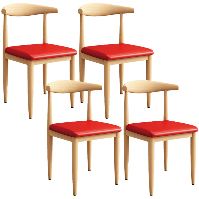 Modern Kitchen Dining Chairs Open Back Dining Chair with Metal Base