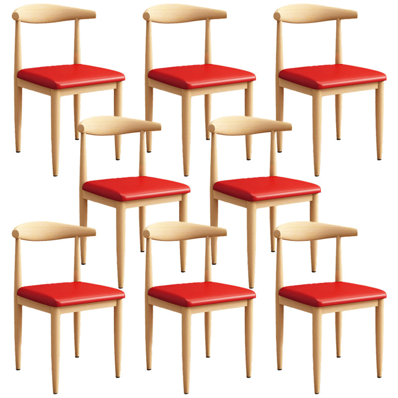 Modern Kitchen Dining Chairs Open Back Dining Chair with Metal Base