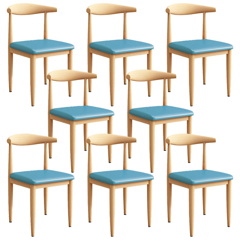 Modern Kitchen Dining Chairs Open Back Dining Chair with Metal Base