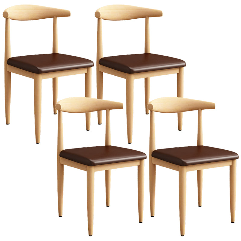 Modern Kitchen Dining Chairs Open Back Dining Chair with Metal Base