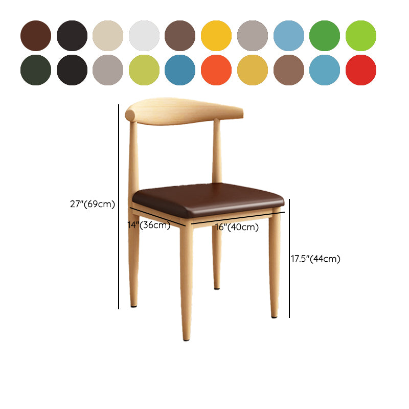 Modern Kitchen Dining Chairs Open Back Dining Chair with Metal Base