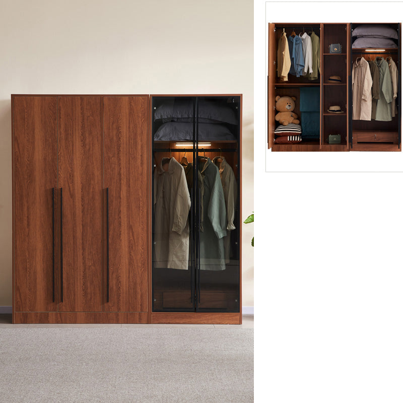 Modern Wooden Frame Armoire Freestanding Multifunctional Wardrobe