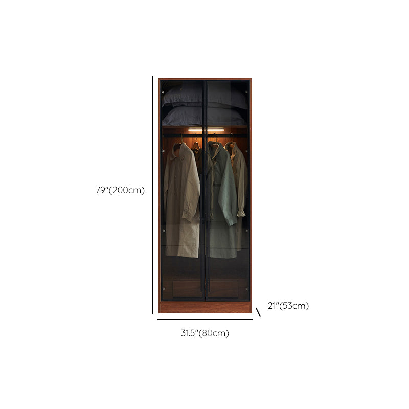 Modern Wooden Frame Armoire Freestanding Multifunctional Wardrobe