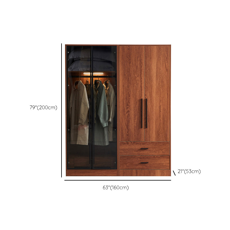 Modern Wooden Frame Armoire Freestanding Multifunctional Wardrobe