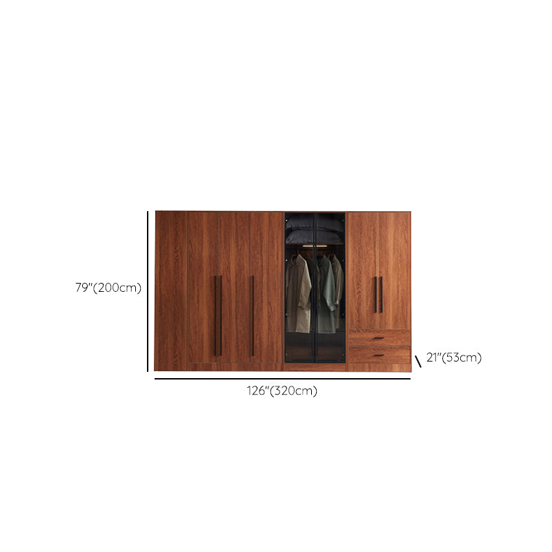 Modern Wooden Frame Armoire Freestanding Multifunctional Wardrobe
