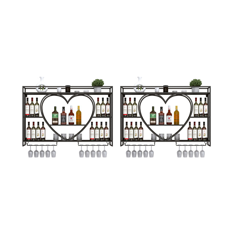 Wall Mounted Wine Rack Iron Wine Bottle & Glass Rack without Light