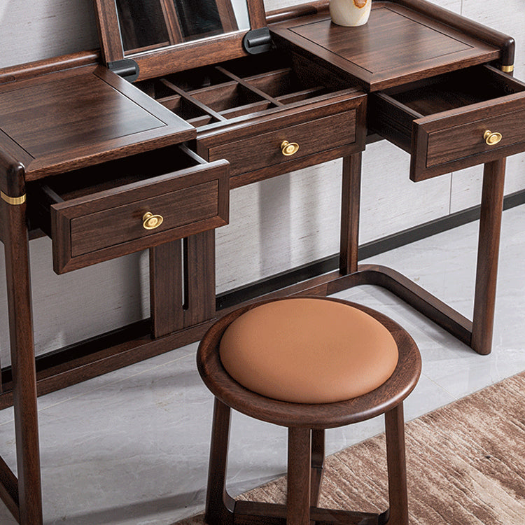 Traditional Solid Wood Vanity Makeup Dressing Table Stool Set 16.53" Wide