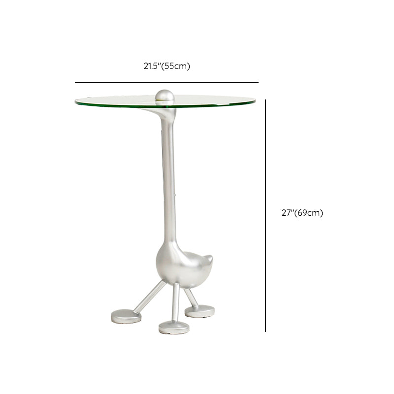 21" Wide Contemporary Corner Table Glass Clear Accent Side Table