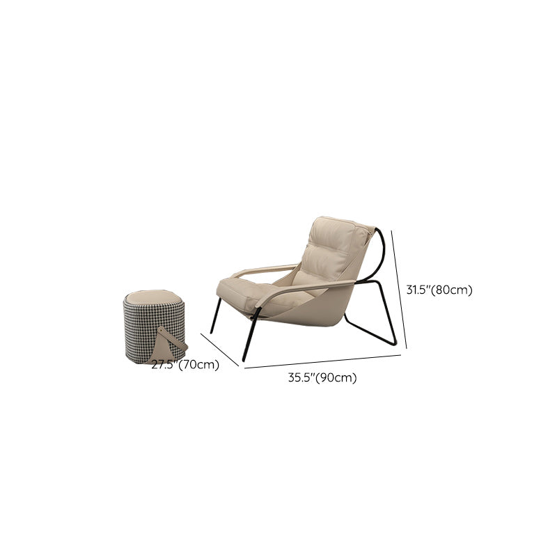 Ultra-Modern Sewn Pillow Back Sponge Metal Frame Arm Chair for Living Room