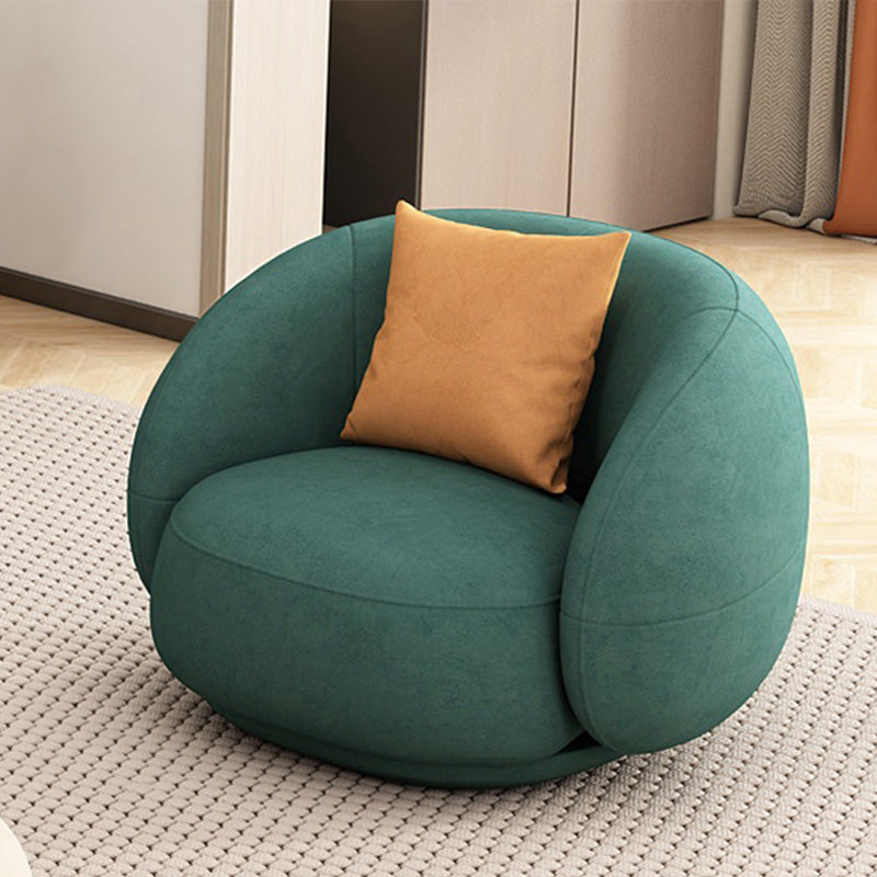 35" Wide Contemporary Sofa Forest Green Leather Stationary Seating