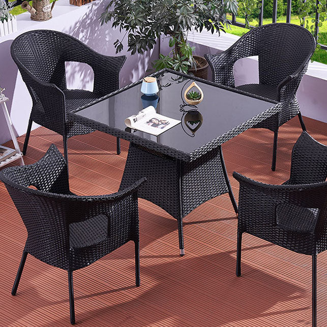 Tropical with Arm Outdoor Chair Brown Outdoors Dining Chairs