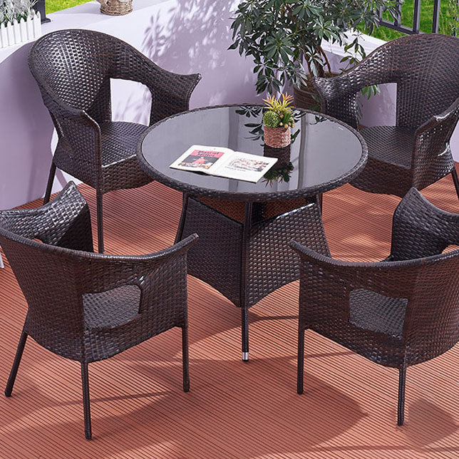 Tropical with Arm Outdoor Chair Brown Outdoors Dining Chairs
