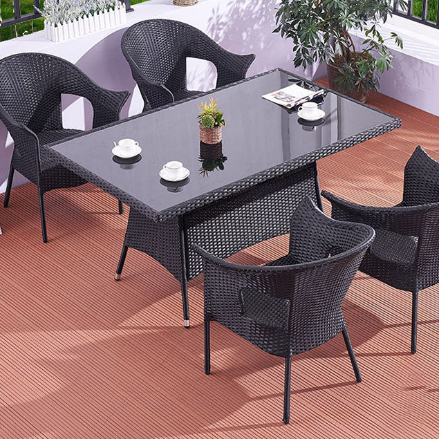 Tropical with Arm Outdoor Chair Brown Outdoors Dining Chairs