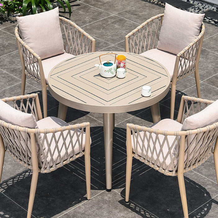 Tropical with Arm Outdoor Chair Open Back Patio Dining Armchair