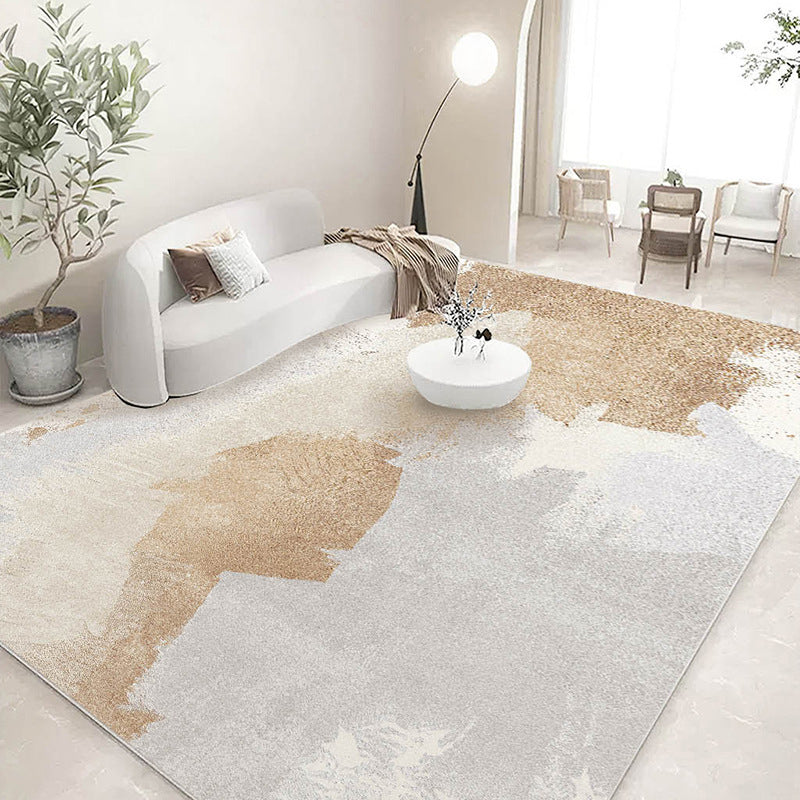 Light Brown Modern Carpet Graphic Polyester Carpet Tear Resistant Carpet for Living Room