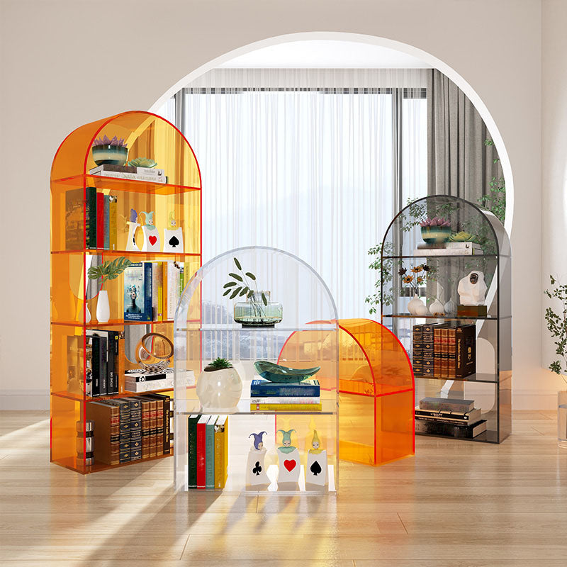 Modern Style Closed Back Vertical Bookshelf Acrylic Bookcase for Home Office