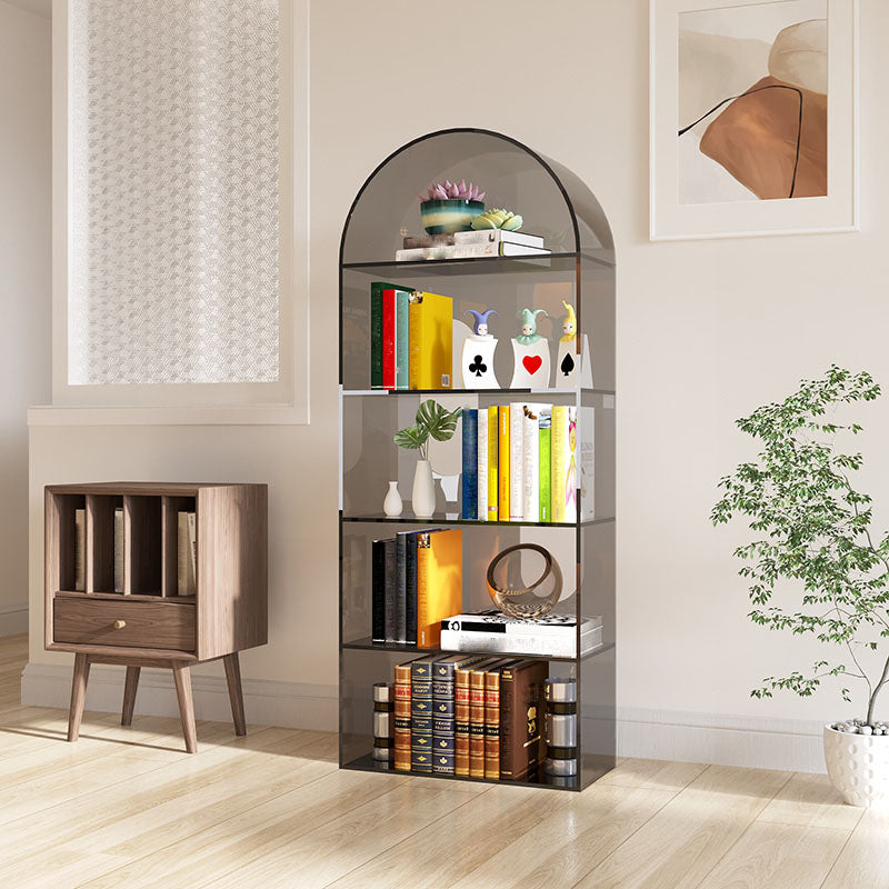 Modern Style Closed Back Vertical Bookshelf Acrylic Bookcase for Home Office