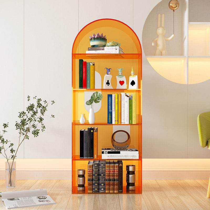 Modern Style Closed Back Vertical Bookshelf Acrylic Bookcase for Home Office