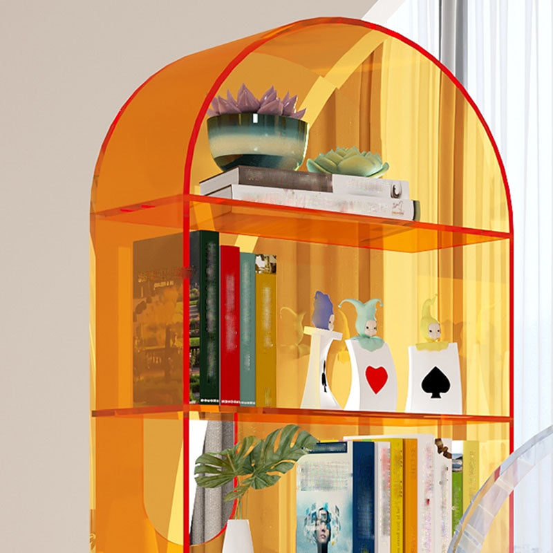 Modern Style Closed Back Vertical Bookshelf Acrylic Bookcase for Home Office