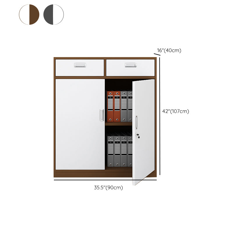 Industrial File Cabinet Steel Frame Adjustable Storage Shelves File Cabinet with Drawers