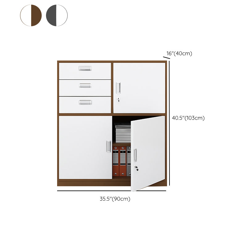 Industrial File Cabinet Steel Frame Adjustable Storage Shelves File Cabinet with Drawers