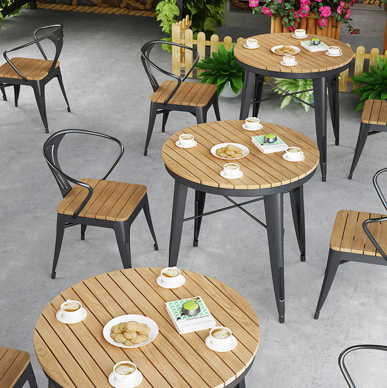 Modern Wood Patio Dining Table 1/3/5/7 Pieces Geometric Outdoor Dining Set