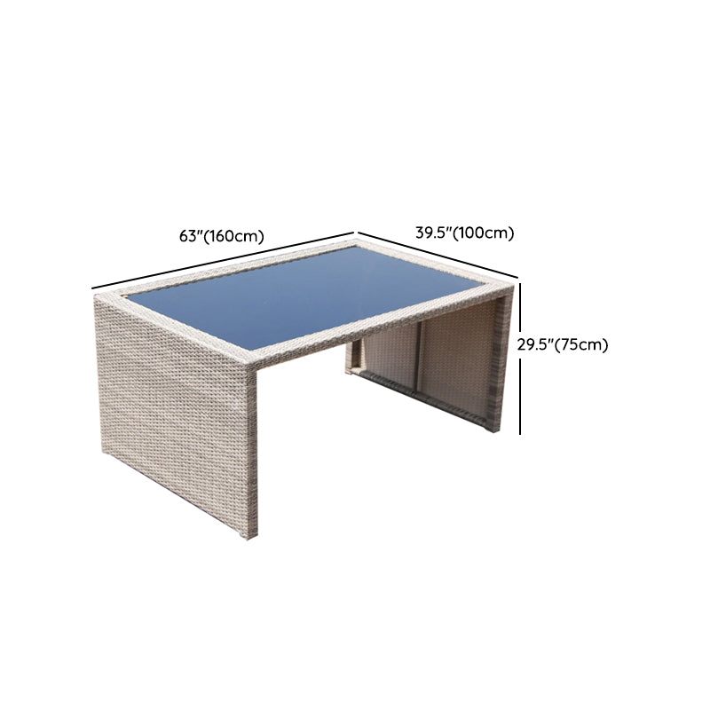 Modern 1/3/5/7/9 Pcs Dining Set Glass Rectangular Dining Table Set