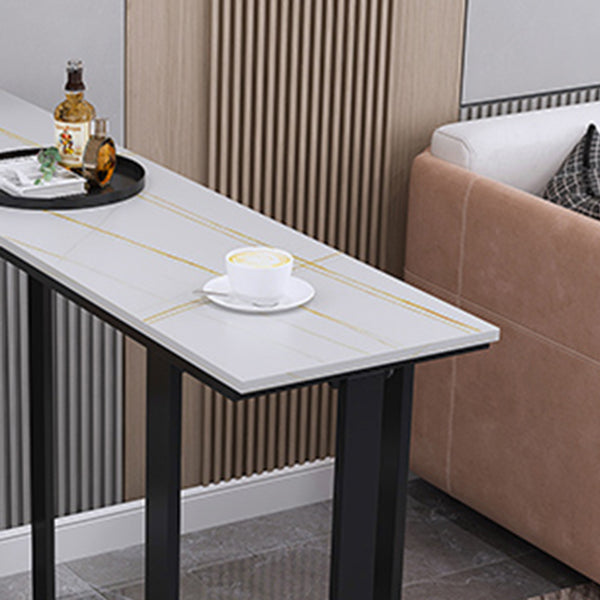 Modern Style Stone Bar Dining Table Rectangle Bar Table in White
