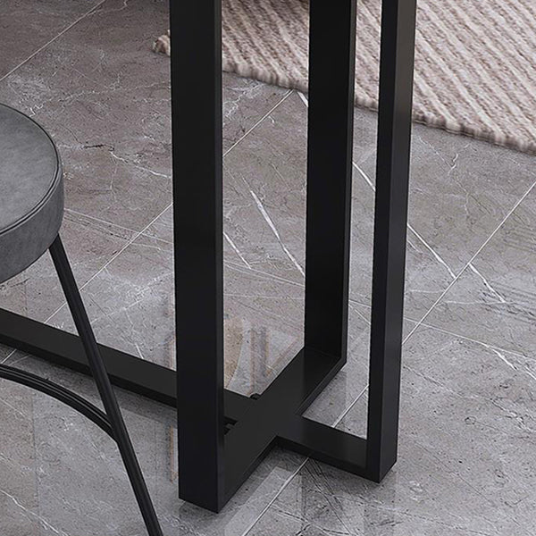 Modern Style Stone Bar Dining Table Rectangle Bar Table in White